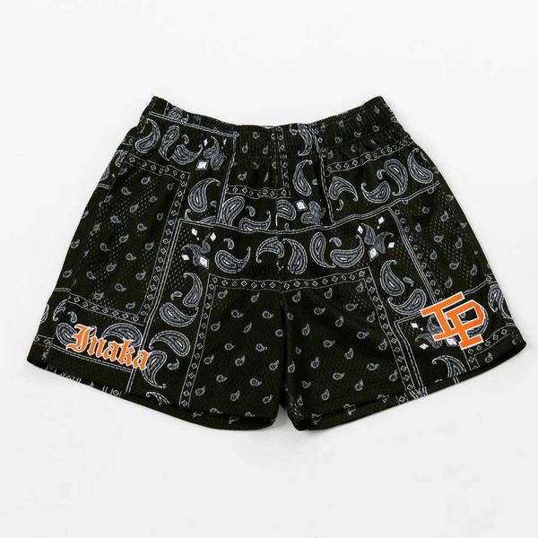

uagu men's shorts inaka ip new summer casual muscle fitness sports quarter pants mesh digital printing breathable loose, White;black