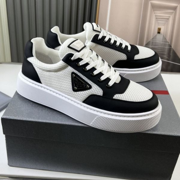 

fashion shoes accessories triangle thick bottom anti-slip men's sportswear brand designer leather leisure man network technology leg sk, Black