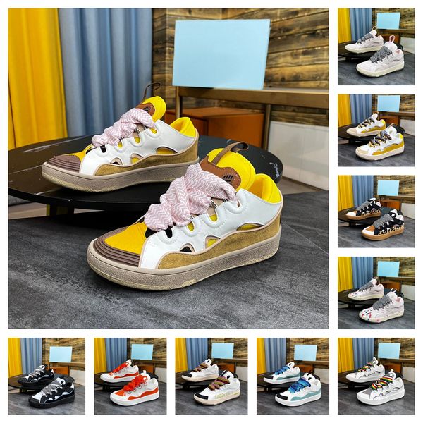 

2023 lanvines curb leather sneakers designer casual shoes for men women luxury paris extraordinary rubber platform outdoor mens trainers com, Black