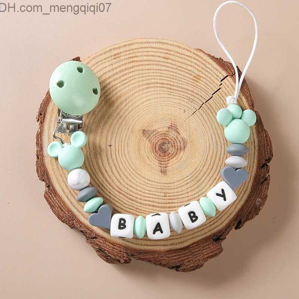 

pacifier holders clips# one personalized baby silicone pacifier chain hand made silicone beads tooth toy chew rattlesnake toy baby birthday
