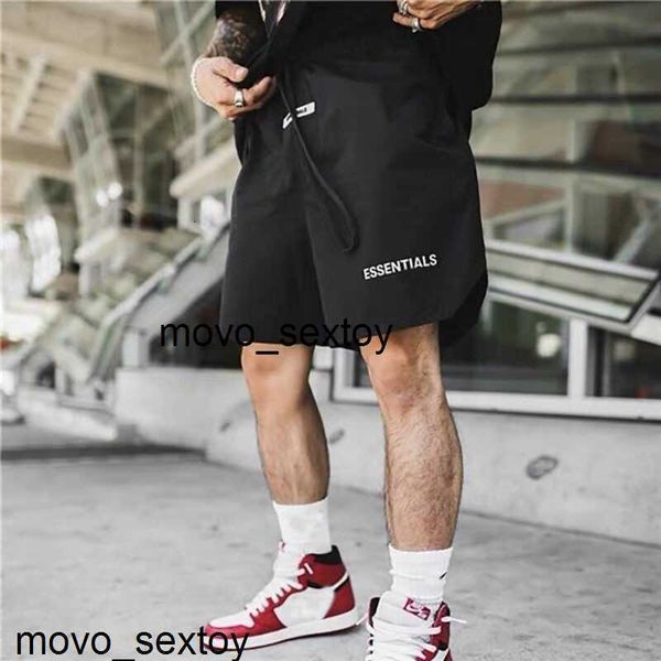 

designer pants new summer men's and women shorts essentils five-point nylon fitness high street printed casual, Black