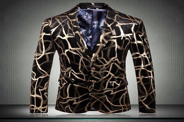 

blazer male velvet british single breasted personality pattern wedding mens fashion slim and jackets men men039s suits blazer4376045, White;black
