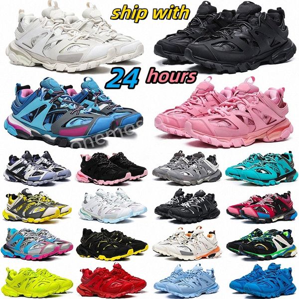 

designers track 3.0 casual shoes sneakers mens triple white black pink grey beige tess.s. gomma womens tracks 3 leather trainer nylon t3u8#