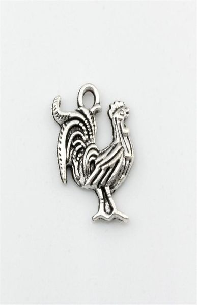 

100pcs antique silver single side chicken alloy charm pendants for jewelry making bracelet necklace diy accessories265q4504591, Bronze;silver
