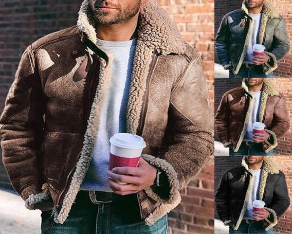 

winter sheep fur coatclassic 2020 wool shearlingwarm leather jacketmens sheepskin coatplus size jackets3119900, Black