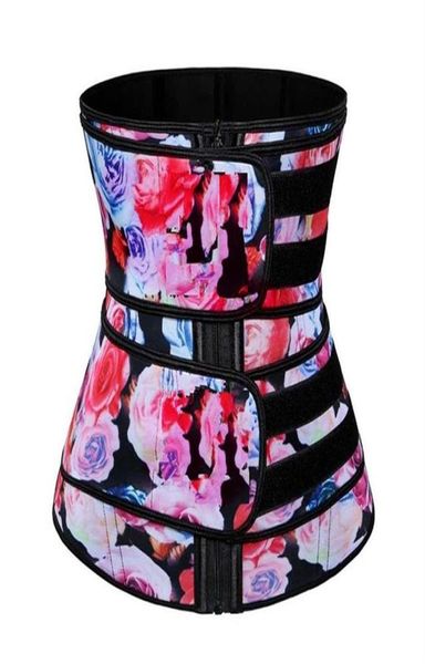 

premium waist trainer neoprene fabric rose print sauna sweat belts corset cincher waist trimmer body shaper slimming shapewear51994431518