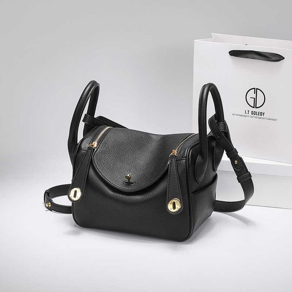 

h ermes lindis's tote bags original edition online store genuine leather lindi bag doctor one-shoulder portable messenger women's