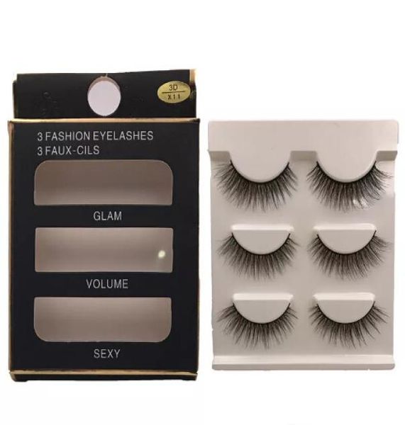 

new 3 pairs natural false eyelashes fake lashes long makeup 3d lashes extension eyelash mink eyelashes for beauty1595720