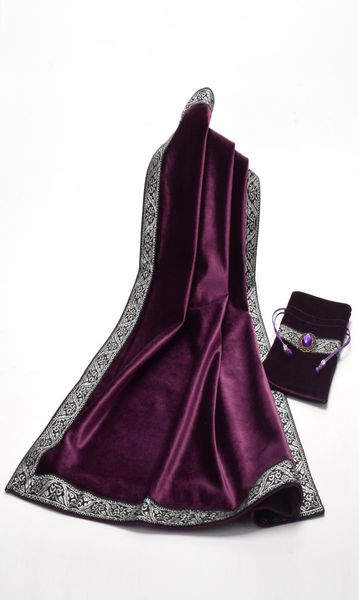 

tablecloth altar tarot table cloth decor divination cards square wicca cloth with pouch bag set bluepurpleblack7760860, Silver