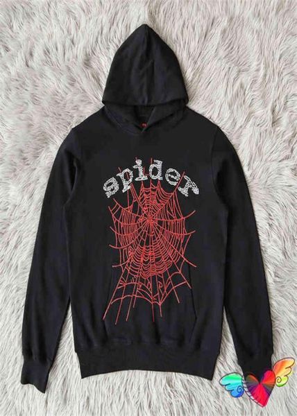 

2022 red web hoodie men women particles foam print quality hoodie hip hop young thug sweatshirts t2207222527516, Black