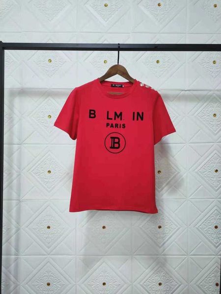 

balman t shirt designer new delireba style tee shirt flocked letter cotton short-sleeved t-shirt, White