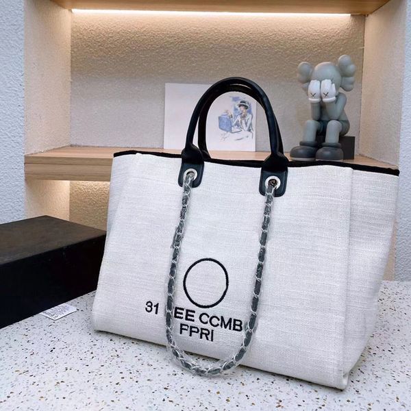

2023 new luxury handbags ladies knitting purse designer slarge tote with chain canvas shopping bag 02