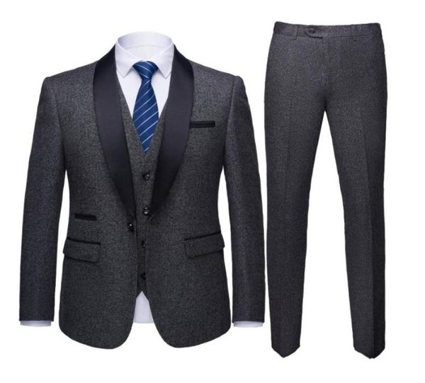 

grey tailored made men coat pant design for men navy blue wedding suits formal business office prom wear blazers5615404, White;black