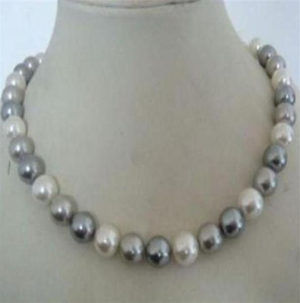 

910mm tahitian two gray one white pearl necklace 18inch 925 silver clasp25284539396