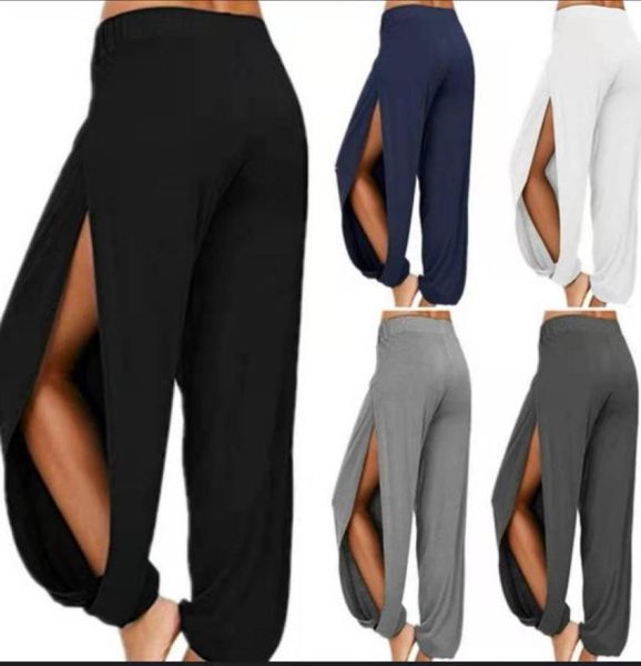

women039s high split hippie harlan yoga pants012345678743527, Black;white