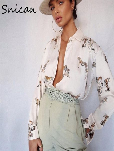 

tiger print elegant office ladies blouse female fashion autumn spring shirts za women chemise femme manche longue zora 2103179968651, White