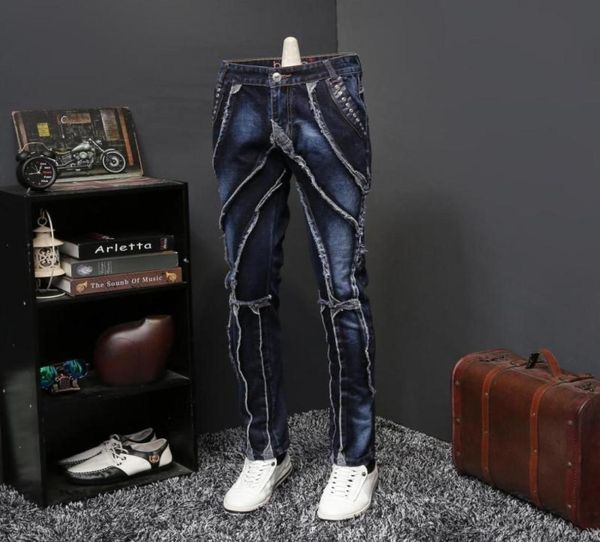 

2019 autumn jeans male personality selfcultivation directly canister long pants tide brand designer jeans erkek jean pantolon cx26375599, Blue