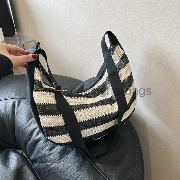 

large capacity fashion weaving stripe casual 2023 summer commuter fashionable one crossbody dumpling bag bagstylishdesignerbags