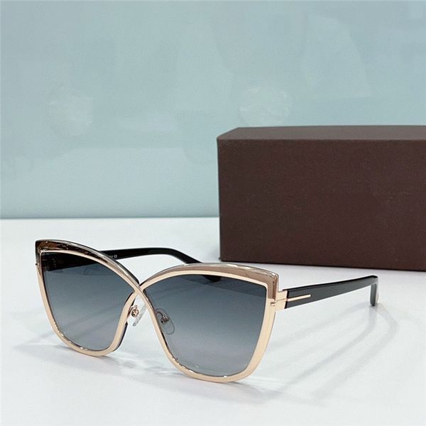 

new fashion design butterfly-shape cat eye sunglasses 0715 exquisite electroplated metal glasses frame summer popular style outdoor uv400 pr, White;black