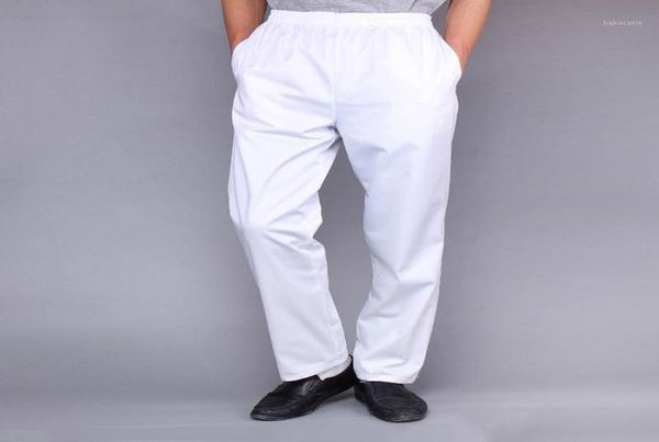 

chef pants mens fasion chef overalls elastic suit pants kitchen cooking coffee shop11437808, White;black
