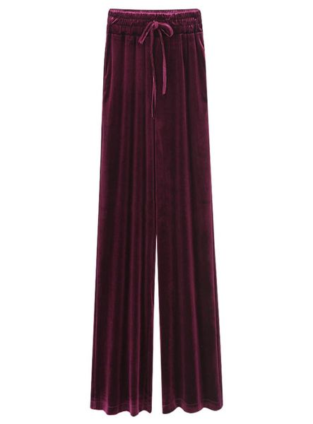 

women pants autumn winter thick velvet pants elastic waist trousers casual wide leg plus size black loose trousers m6xl9151971, Black;white