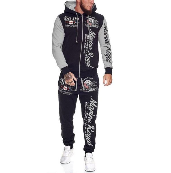 

mens sets clothes hoodies and pants 2 piece set warm ladies printed mens outfits matching suit man tracksuit4433231, Gray