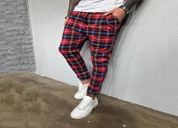 

men pants joggers streetwear hip hop scotland skinny drawstring tracksuit bottom harajuku casual trousers men16856511, Black