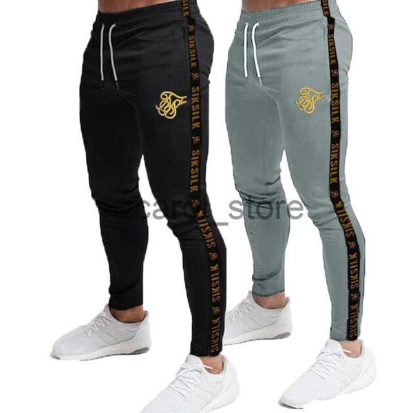 

men's pants mens joggers sweatpants sik silk fitness elastic trousers hip hop skinny tracksuit siksilk pant men casual silk track pants, Black