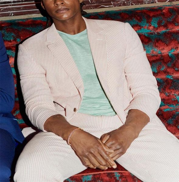 

men039s suits blazers seersucker suit summer modern mens wedding slim fit custom groomgroomsman outfits tuxedo homme busines2861456, White;black