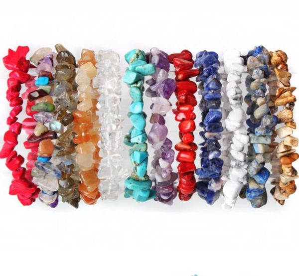 

beaded strands jewelrynatural healing crystal sodalite chip 18cm stretch natural stone bracelets mixed gemstone chakra bracelet dr9986623, Black