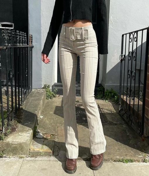 

women039s pants capris white striped y2k joggers women low waist streetwear flare with sashes vintage 90s aesthetic gray e gi6989043, Black;white