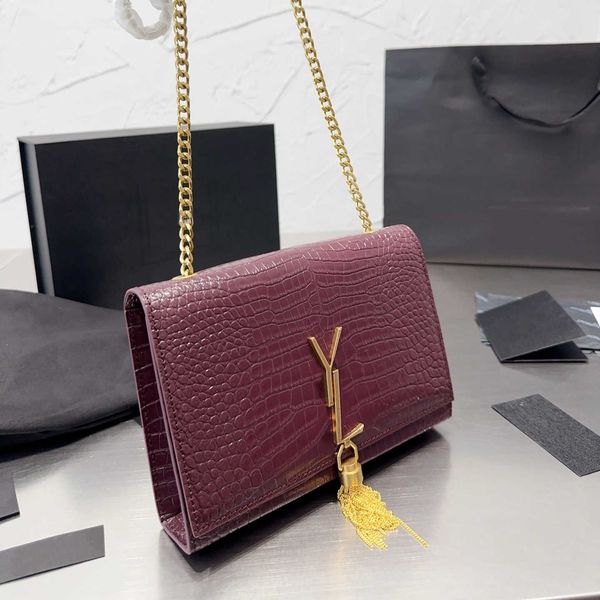 

fashion classic alligator print shoulder bag high-quality designer chain bag luxury women fringe handbag tote leather clamshell courier cros