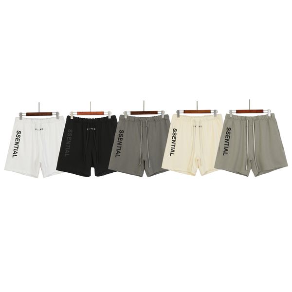 

designer of 2023 ess double thread letter embossed printed terry shorts. trend. black, white, camel, apricot, charcoal gray s-xl, White;black