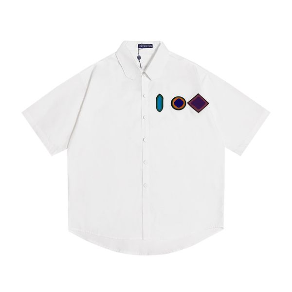 

graphic short-sleeved cotton shirt mens designer shirts brand clothing men shorts sleeve dress shirt hip hop style cotton 10862, White;black