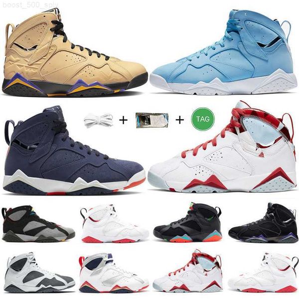 

mens 7 7s basketball shoes hare barcelona nights pantone z mist trophy room citrus bordeaux patent leather men trainers sports sneakers snea, Black