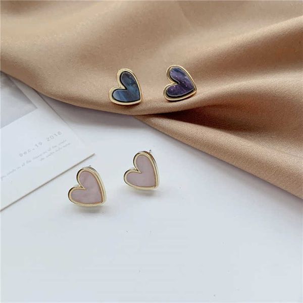 

charm sweet heart stud earrings delicate gold color mini ear trendy ear nails for women girls jewelry gift r230804, Golden