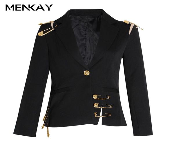 

hollow out patchwork lace up women039s blazer notched long sleeve slim elegant female suit 2019 autumn fashion new6729207, White;black