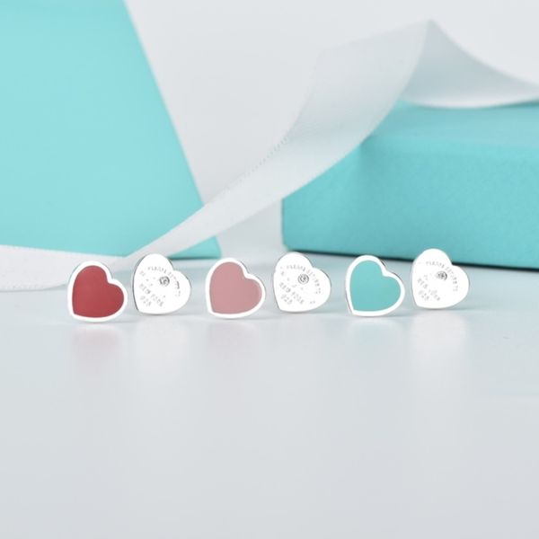 

earings stud luxury earrings s925 sterling silver sweet heart designer stud earrings for women gifts woman accessories wholesale, Golden;silver