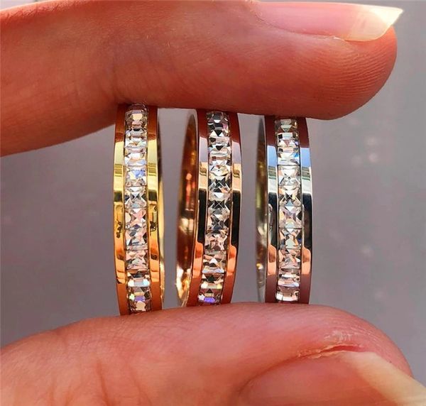 

crystal cz stone ring stainless steel women wedding rings fashion5661995, Silver