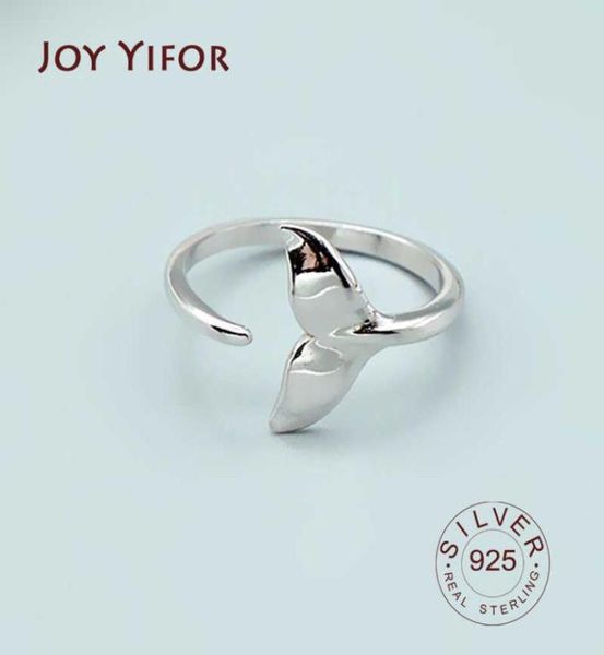 

fashion 925 sterling silver geometric fish tale adjustable rings for women whole jewelry q070818826087122788
