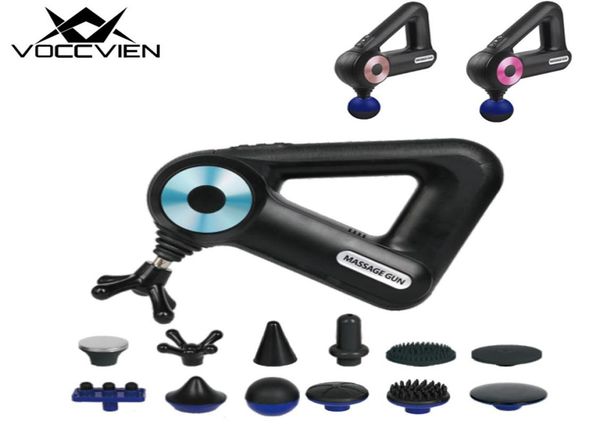 

voccvien triangle fascia massage gun deep tissue massager back neck muscle pain relief fitness relaxation 12pcs pro heads 5 mode 22226422