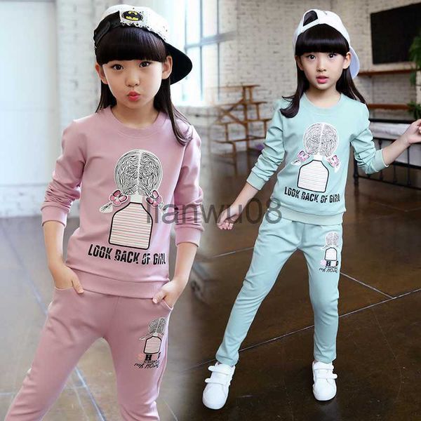 

clothing sets 2022 new girls clothes sets print lovely pattern children tracksuit kid clothing suit casual toddler baby sweatshirtspants 2pc, White