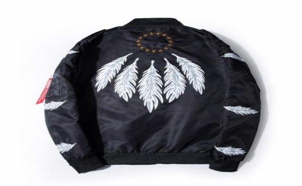 

marchwind mens autumn jacket print feathers stand collar bomber jacket fashion outwear mens thin coat bomb baseball warm jackets119054772, Black;brown
