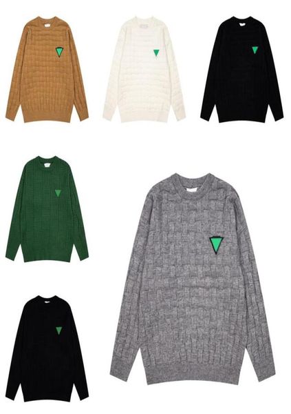 

men sweaters pullover sweatshirts veneta long sleeve loose crewneck high qualtiy knitts green logo1721188, White;black