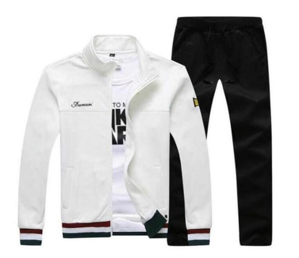 

men tracksuits sportswear zip cardigan jackets hoodie sweatshirt and pants set black autumn winter plus size m5xl jogger sporting8307903, Gray