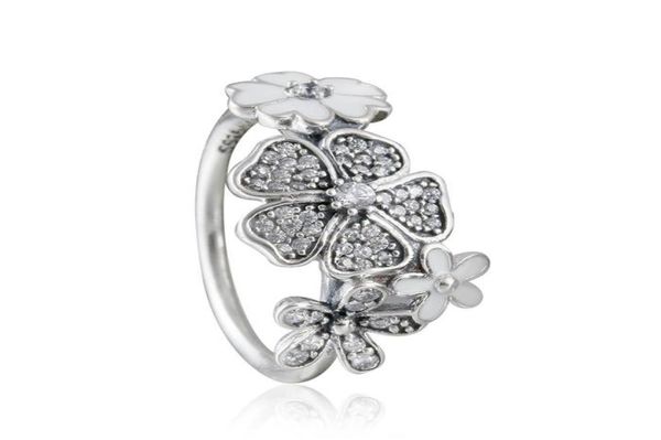 

compatible with jewelry ring silver shimmering bouquet clear cz rings 100% 925 sterling silver jewelry wholesale diy for women9531240