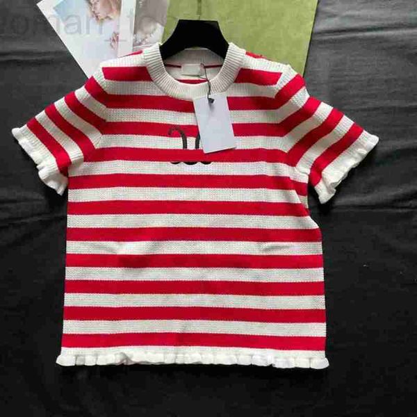 

women's t-shirt designer shenzhen nanyou ce home red stripe knitted short sleeve 2022 new moisture absorbing and sweatwicking round nec, White