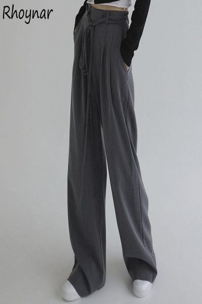 

women039s pants capris women wide leg trousers office solid casual loose pockets korean style allmatch high waist fashion mu4236871, Black;white