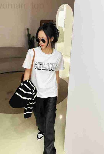 

women's t-shirt designer ce home 2023 new chest 3d letter printing short sleeve t-shirt for summer and korean edition loose design sens, White