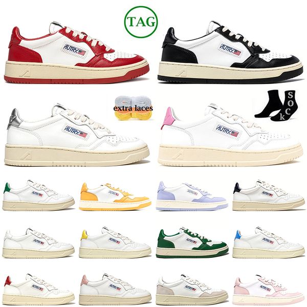 

running shoes designer shoes autry platform fashion casual shoes for men women designer sneakers black white panda pink blue yellow fuchsia